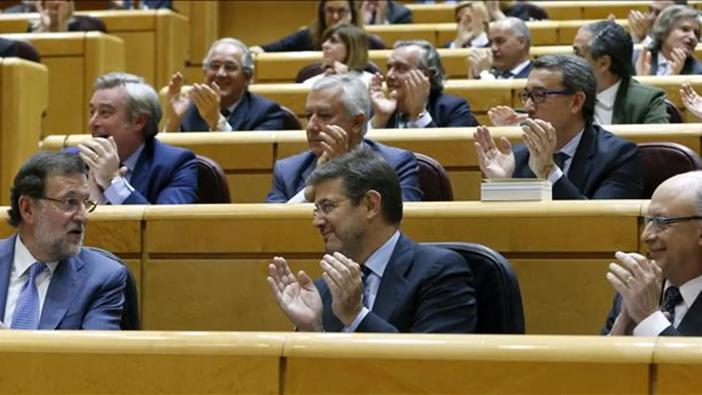 Rajoy, Catalá y Montoro en el Senado Rajoy, Catalá y Montoro en el Senado