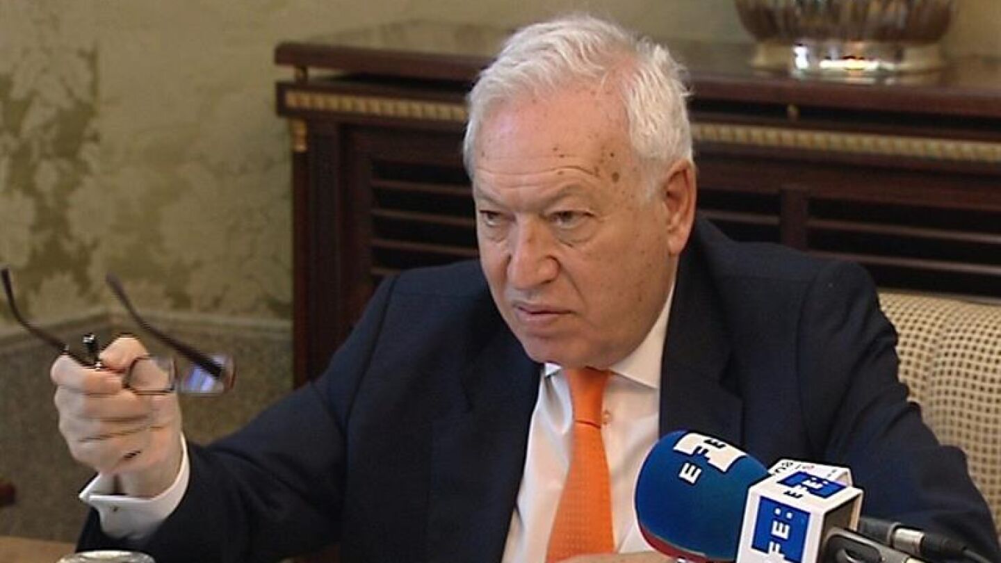 El ministro de Asuntos Exteriores, Jos&eacute; Manuel Garc&iacute;a-Margallo, tras su comparecencia