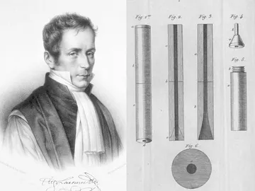 René Laënnec y su primer estetoscopio René Laënnec y su primer estetoscopio