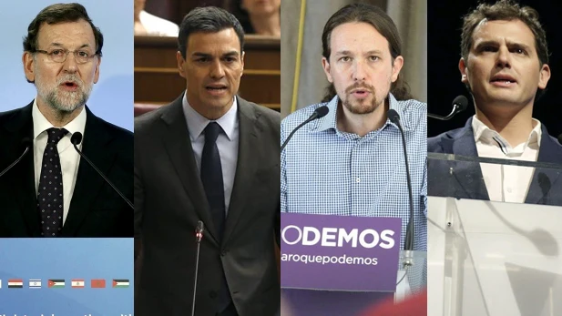 Rajoy, Sánchez, Iglesias y Rivera