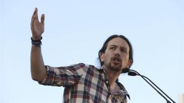 Pablo Iglesias durante un mitin de Podemos