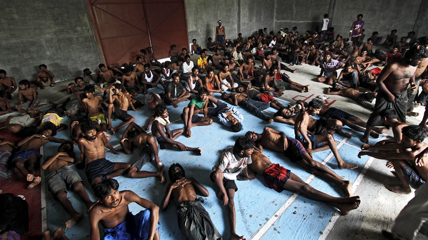 Docenas de inmigrantes de etnia rogingya en un campamento en Kuala Langsa, Docenas de inmigrantes de etnia rogingya en un campamento en Kuala Langsa,