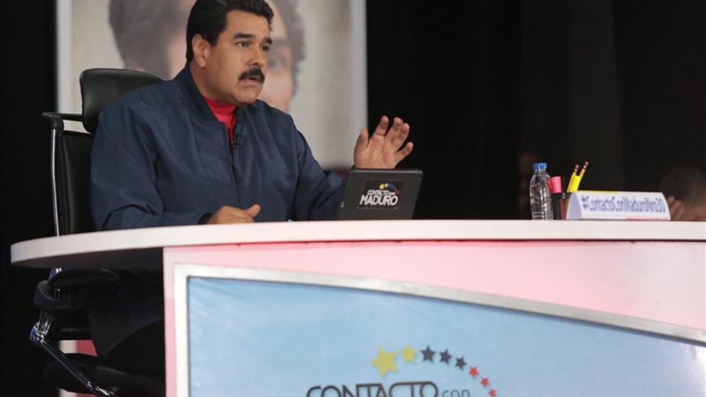 Nicol&aacute;s Maduro, en su programa de televisi&oacute;n 'En Contacto Con Maduro'