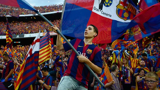 La afición blaugrana anima al Barça La afición blaugrana anima al Barça