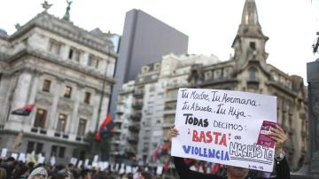 Protesta contra la violencia de género en Argentina