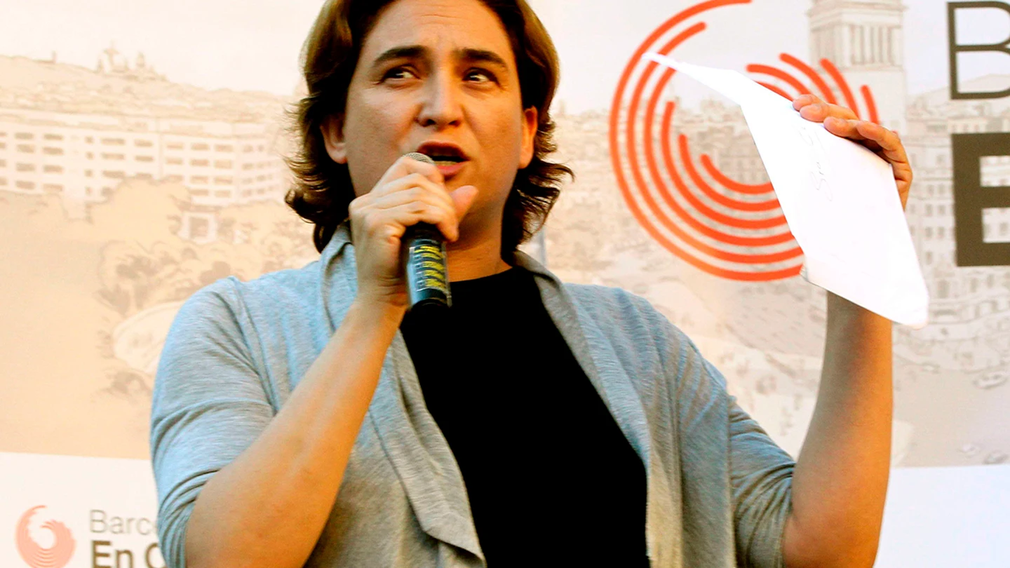 Ada Colau, en una intervención en Poble Sec. Ada Colau, en una intervención en Poble Sec.