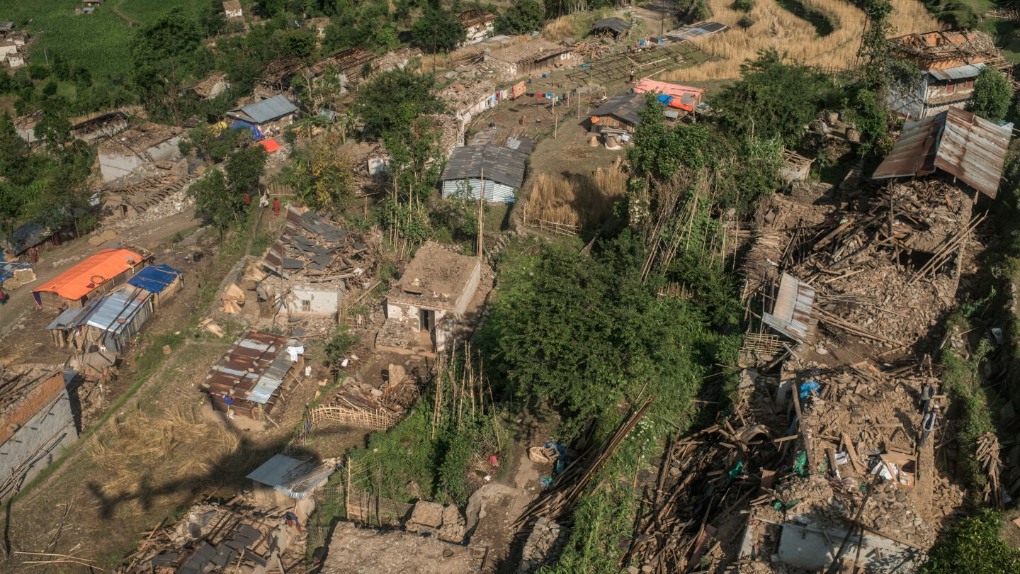 Zona devastada por el terremoto en Nepal
