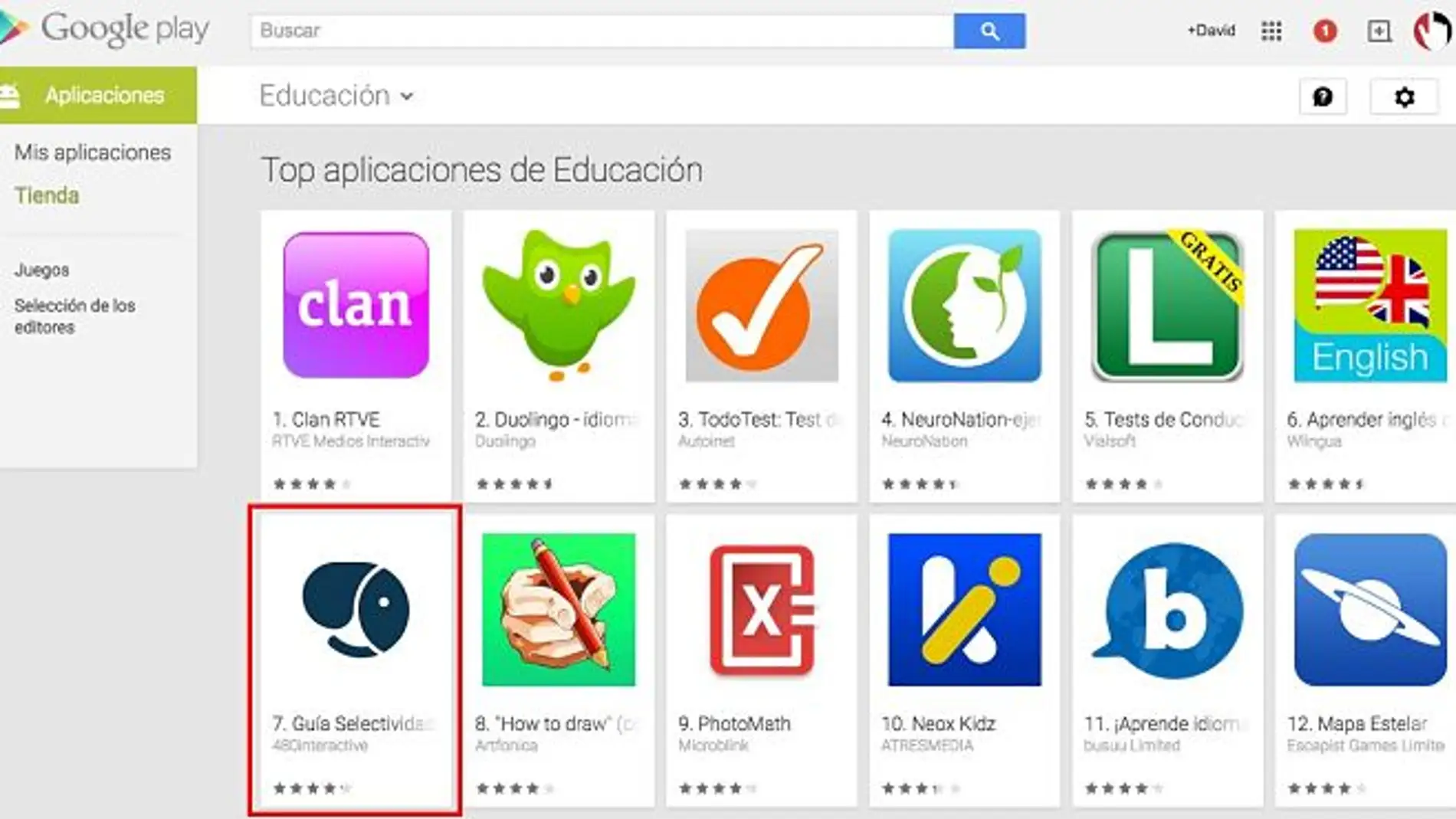 La guía entró en el top 10 de apps educa