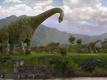 Brachiosaurus: Es uno de los animales más grandes que han caminado sobre la tierra, habiéndose convertido en uno de los dinosaurios más populares. Pesa de 35 a 60 toneladas y que puede llegar a medir de 13 a 16,5 metros de altura y 25 a 35 metros de largo. Esta presente en 'Jurassic Park I' y 'Jurassic Park III'. Brachiosaurus: Es uno de los animales más grandes que han caminado sobre la tierra, habiéndose convertido en uno de los dinosaurios más populares. Pesa de 35 a 60 toneladas y que puede llegar a medir de 13 a 16,5 metros de altura y 25 a 35 metros de largo. Esta presente en 'Jurassic Park I' y 'Jurassic Park III'.