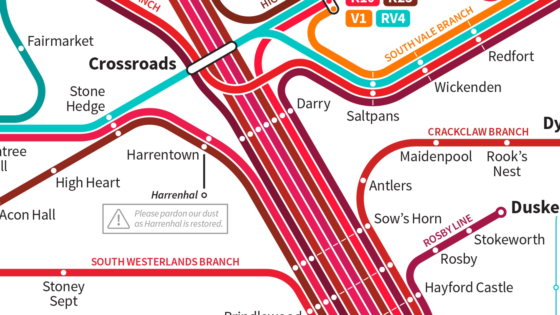 Mapa de metro de Juego de tronos