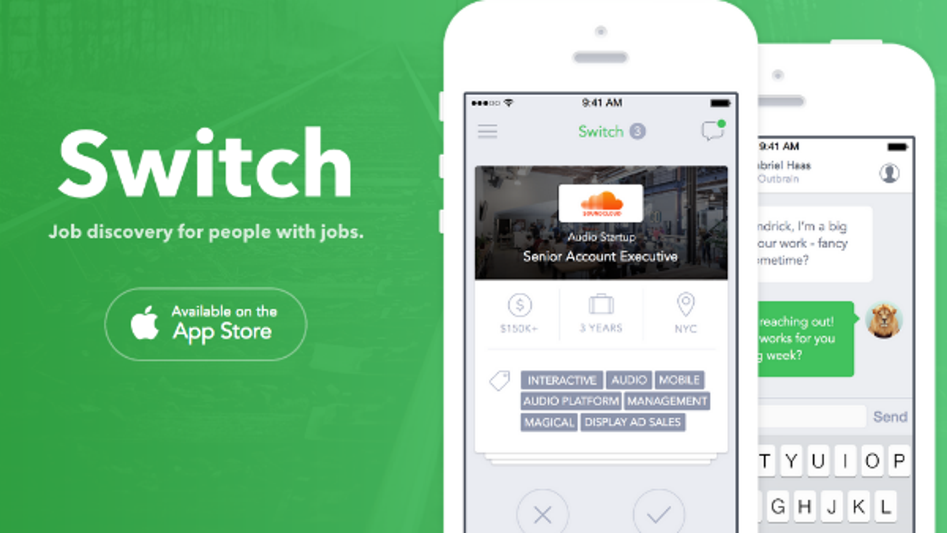 Switch, descubre trabajos como Tinder