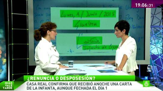 Elsa Gonz&aacute;lez: "La infanta Cristina cree que renunciar al ducado es reconocer su culpabilidad"