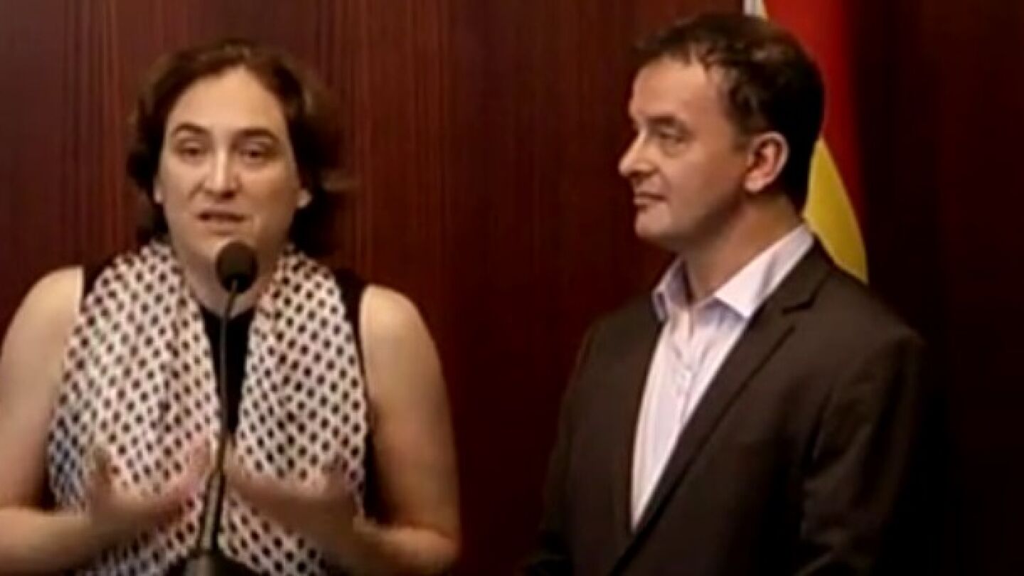 Colau y Bosch en rueda de prensa