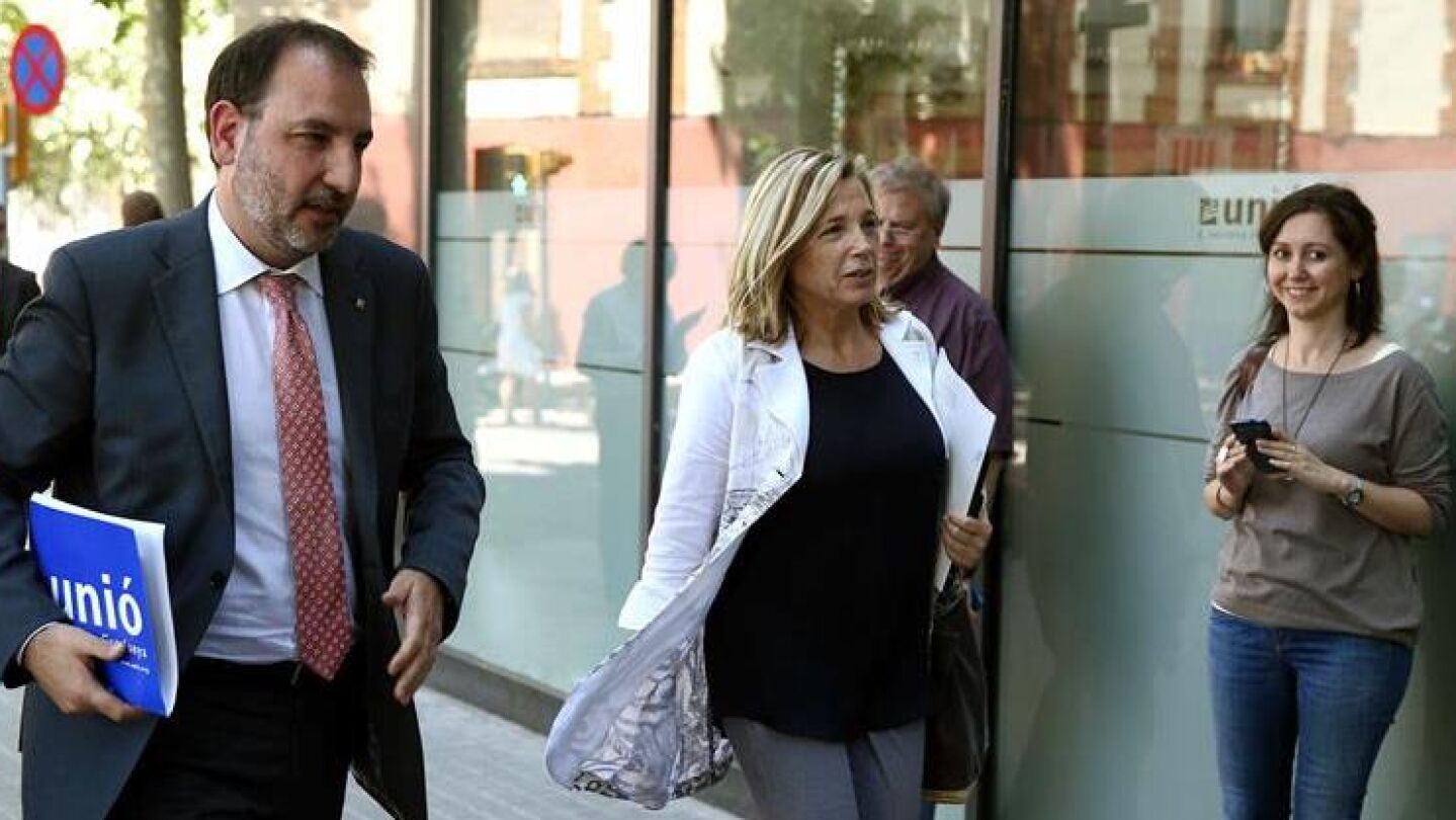 Ramon Espadaler, secretario general de Uni&oacute; y la vicepresidenta del Govern, Joana Ortega
