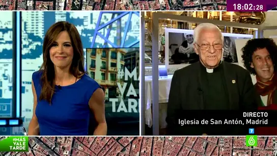 El padre Ángel habla con Mamen Mendizábal El padre Ángel habla con Mamen Mendizábal