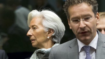 La directora gerente del FMI, Christine Lagarde, y el presidente del Eurogrupo, Jeroen Dijsselbloem