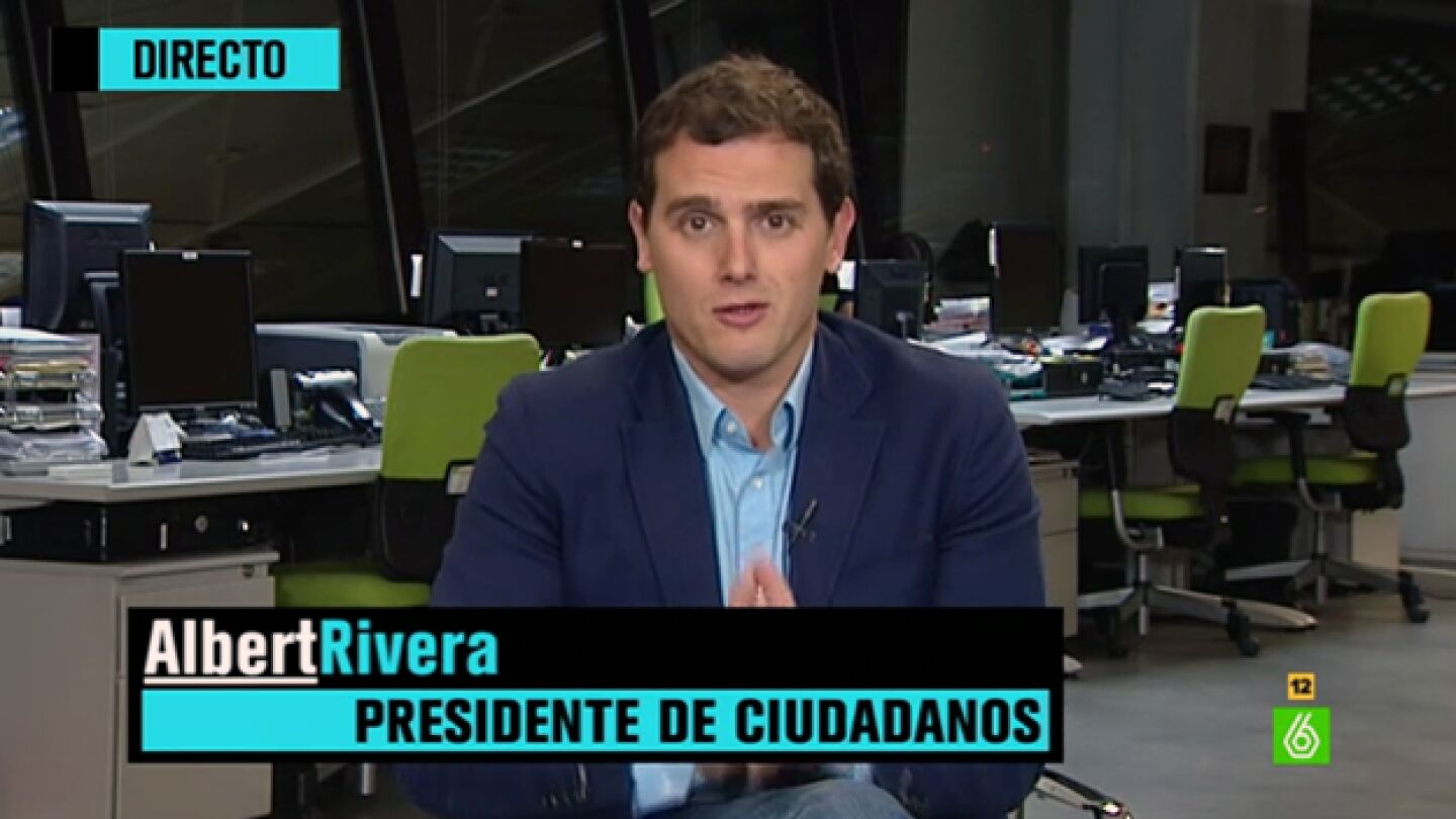 El secretario general de Ciudadanos, Albert Rivera, conecta con &lsquo;El Intermedio&rsquo; 