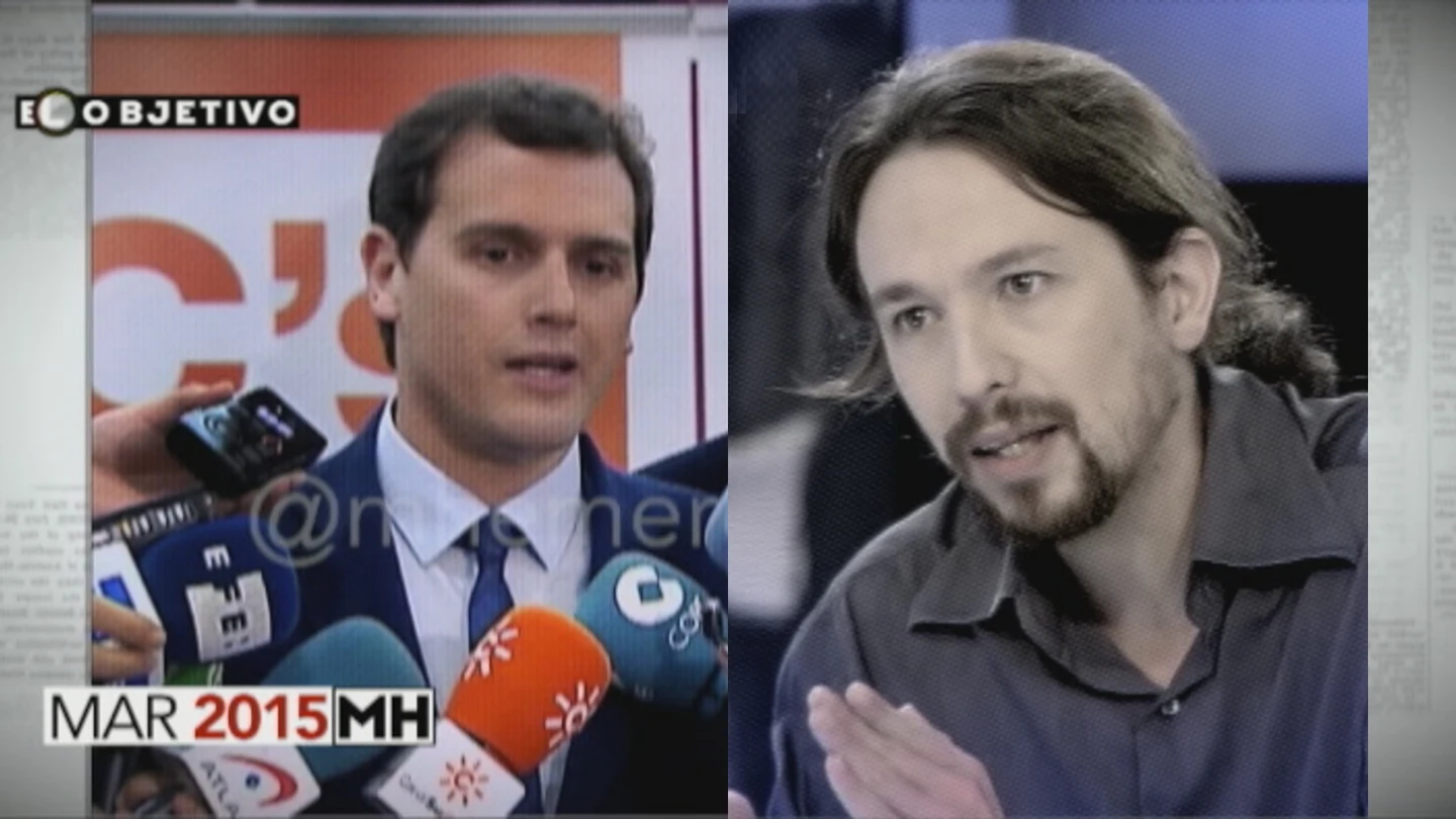 Albert Rivera y Pablo Iglesias en 'El Objetivo' Albert Rivera y Pablo Iglesias en 'El Objetivo'