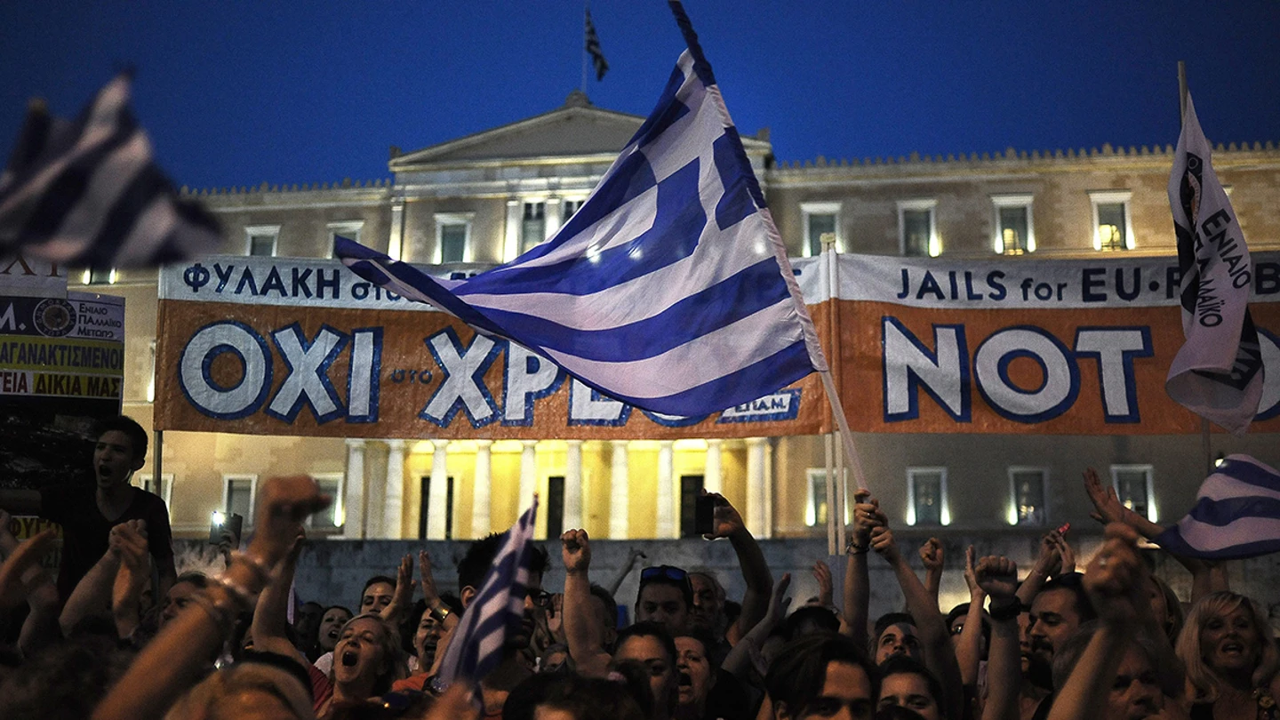 Manifestantes por el NO en Grecia Manifestantes por el NO en Grecia