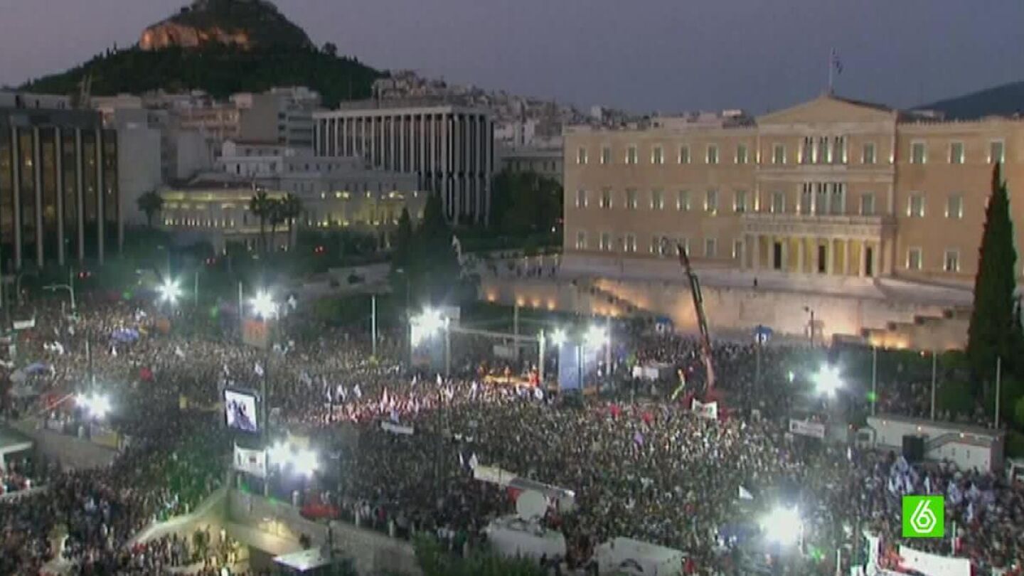 Manifestaci&oacute;n en la plaza Syntagma de Atenas