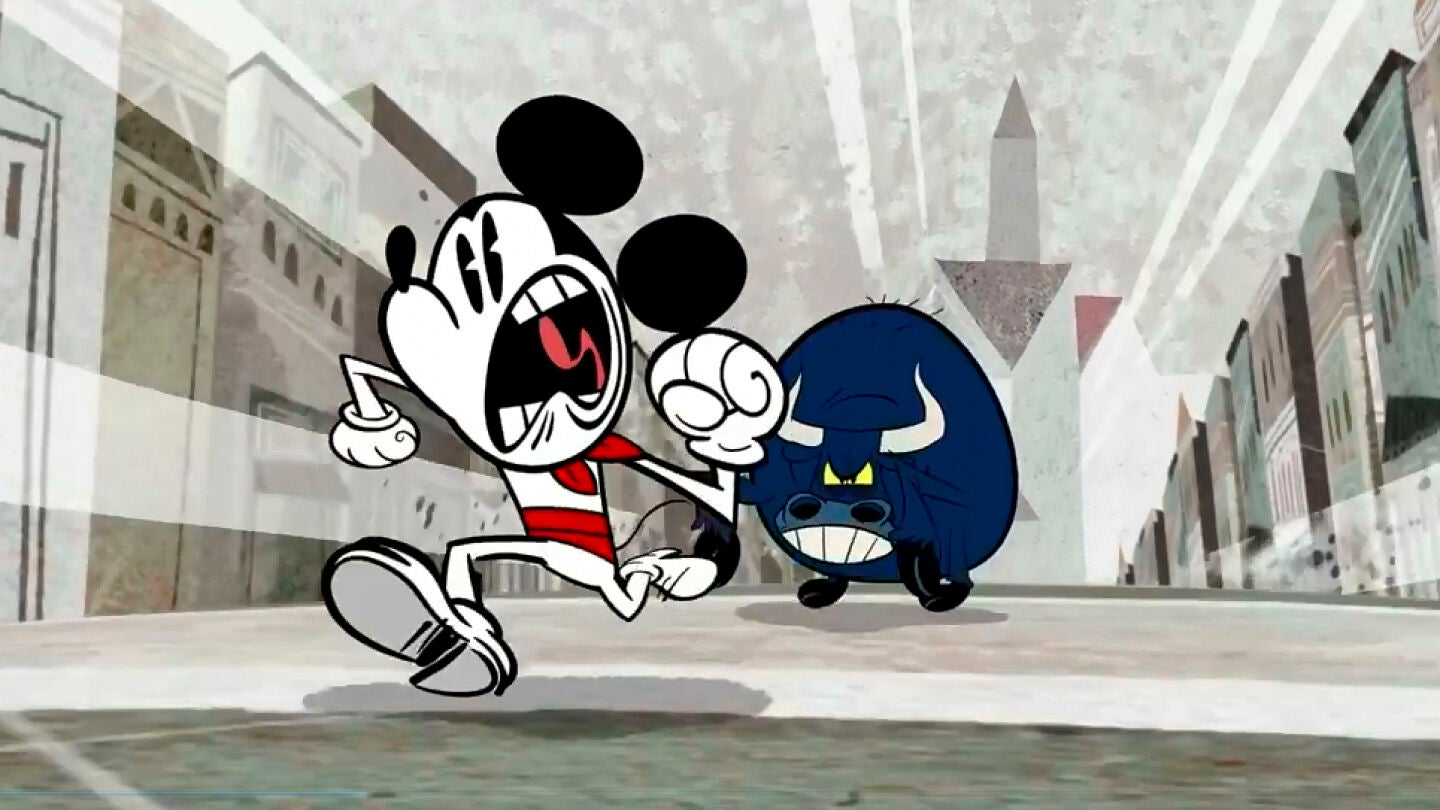 Mickey corre los encierros de San Ferm&iacute;n
