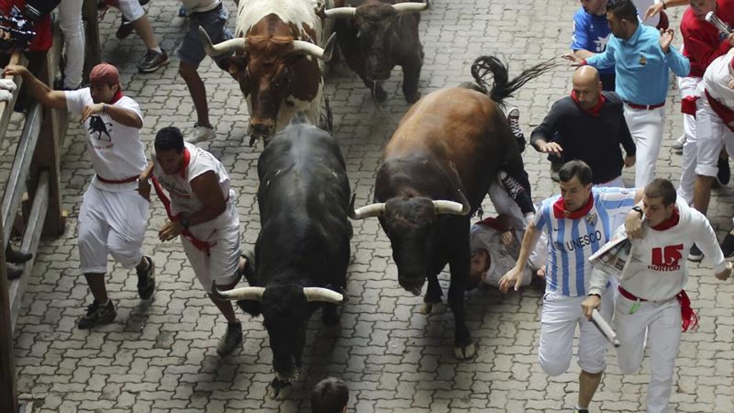 El segundo encierro de los sanfermines, con toros de El Tajo y La Reina