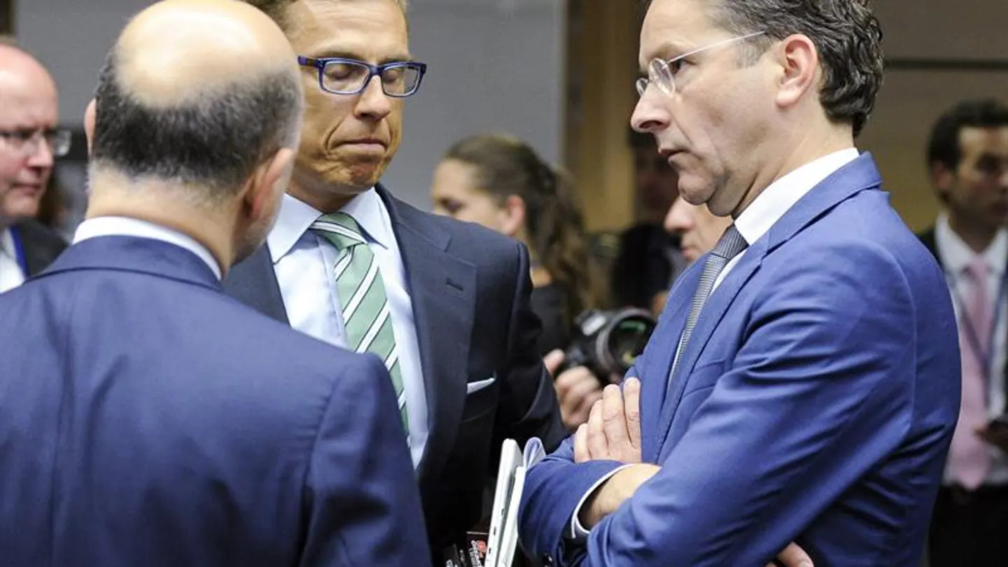 Jeroen Dijsselbloem durante una reunión con el Eurogrupo Jeroen Dijsselbloem durante una reunión con el Eurogrupo