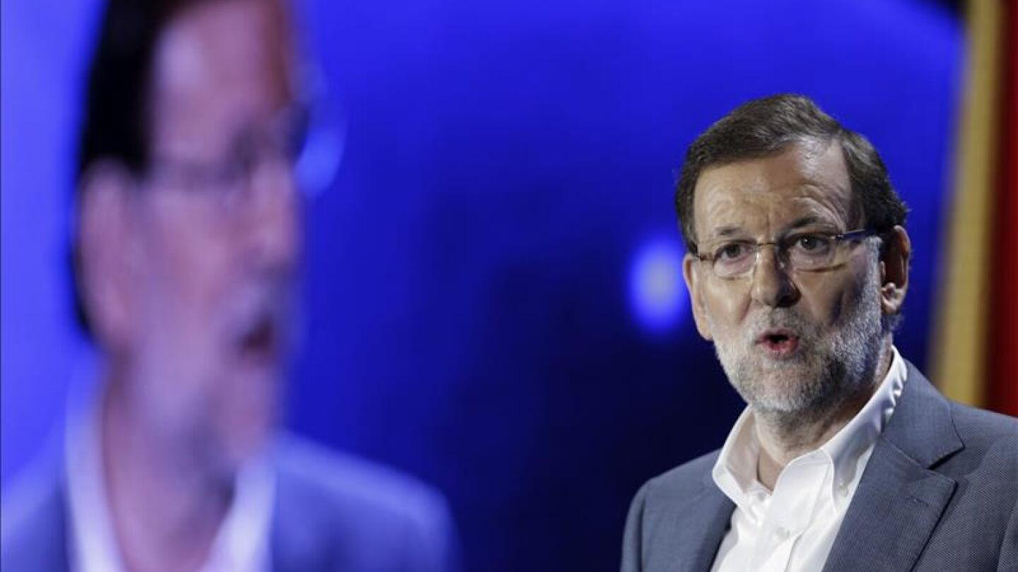 El presidente del Gobierno, Mariano Rajoy, durante su intervenci&oacute;n en la clausura de la Conferencia Pol&iacute;tica del PP