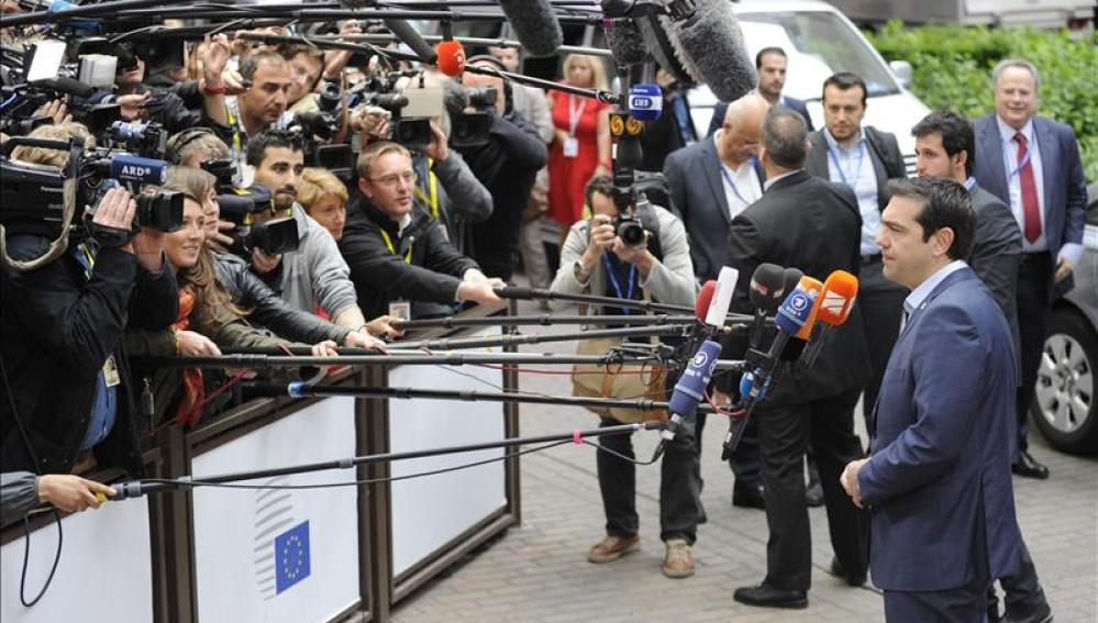 Alexis Tsipras, a su llegada a Bruselas