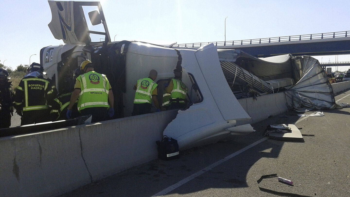 Imagen de un accidente en una autov&iacute;a espa&ntilde;ola