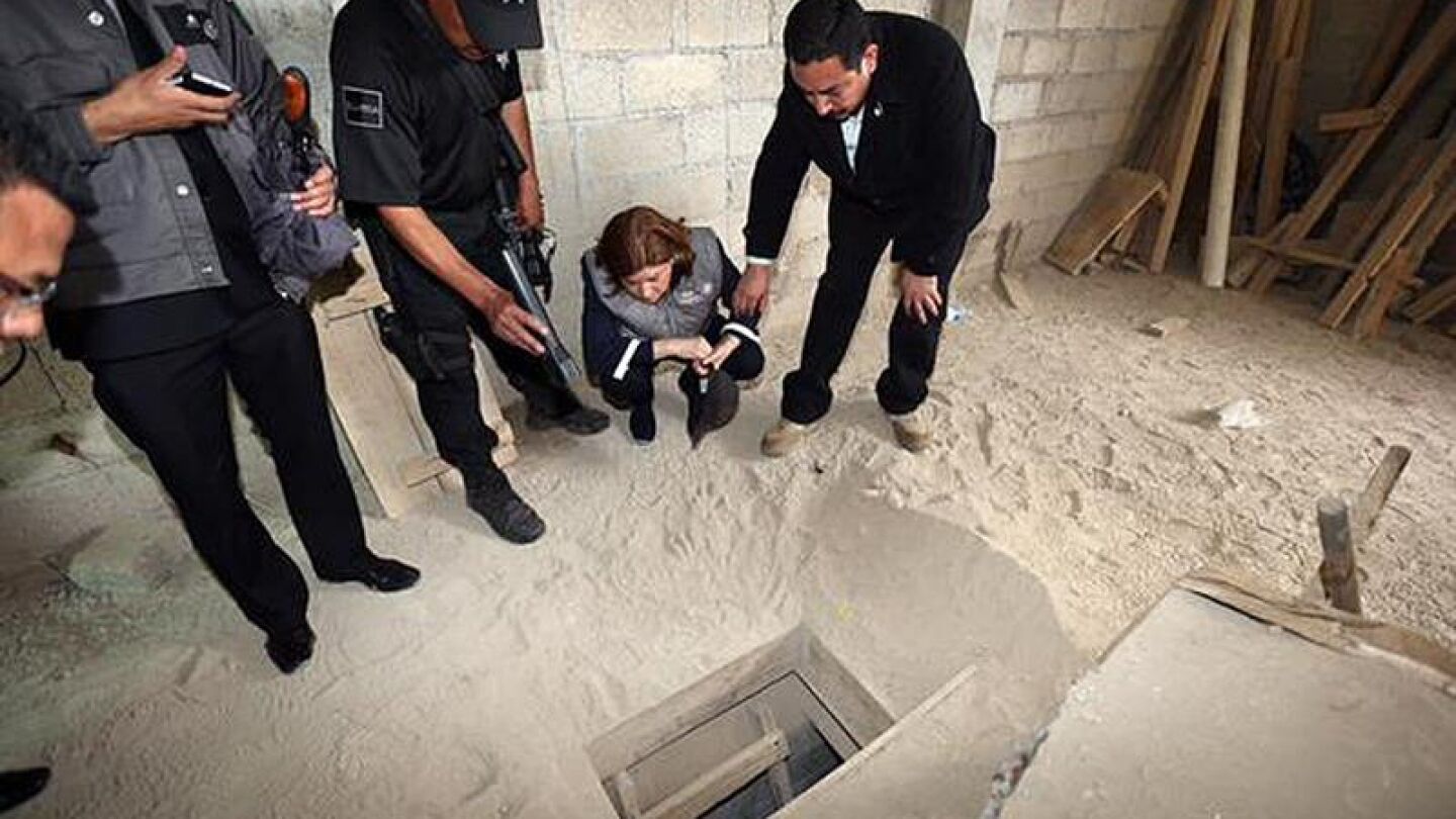 La salida del t&uacute;nel por donde se fug&oacute; el narcotraficante.