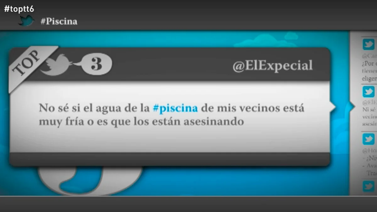 @ElExpecial: "No se si el agua de la piscina de mis vecinos está muy fría o es que los están asesinando"