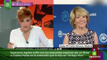Cristina Pardo se reencuentra con su 'archienemiga' Esperanza Aguirre