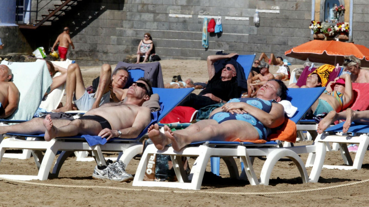 Turistas en la playa