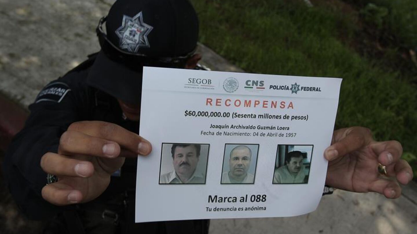 Cartel de b&uacute;squeda de 'El Chapo' Guzm&aacute;n