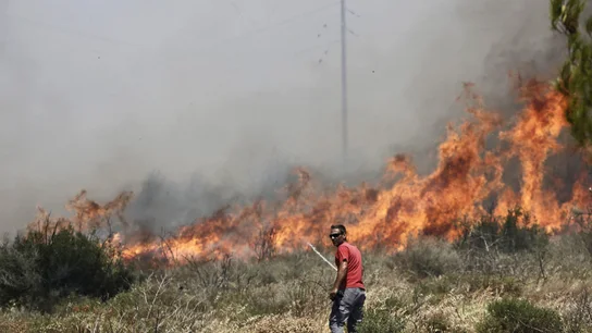 Incendio en los alrededores de Atenas, la capital griega Incendio en los alrededores de Atenas, la capital griega