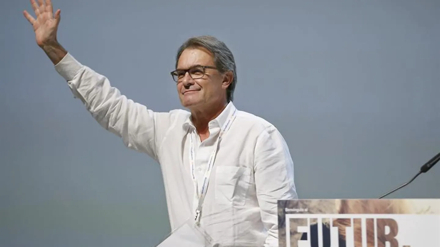 Artur Mas, durante su intervención en la convención nacional de su partido. Artur Mas, durante su intervención en la convención nacional de su partido.