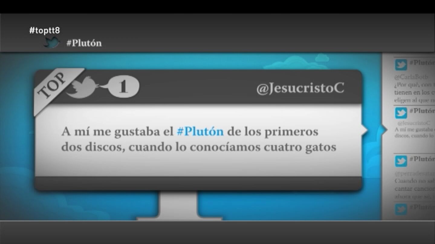 @JesucristoC: "A mi me gustaba el Plut&oacute;n de los primeros dos discos, cuando lo conoc&iacute;amos cuatro gatos"