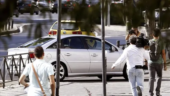 Rodirgo Rato, en el coche a su entrada en le Juzgado Rodirgo Rato, en el coche a su entrada en le Juzgado