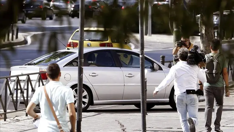 Rodirgo Rato, en el coche a su entrada en le Juzgado