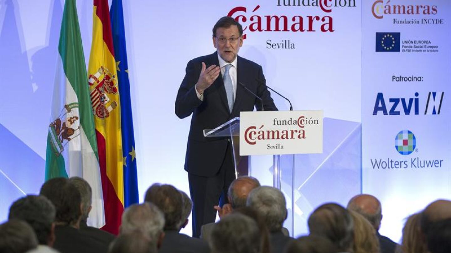 Mariano Rajoy durante un acto en Sevilla