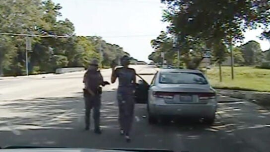 Sara Bland en el momento de su detenci&oacute;n