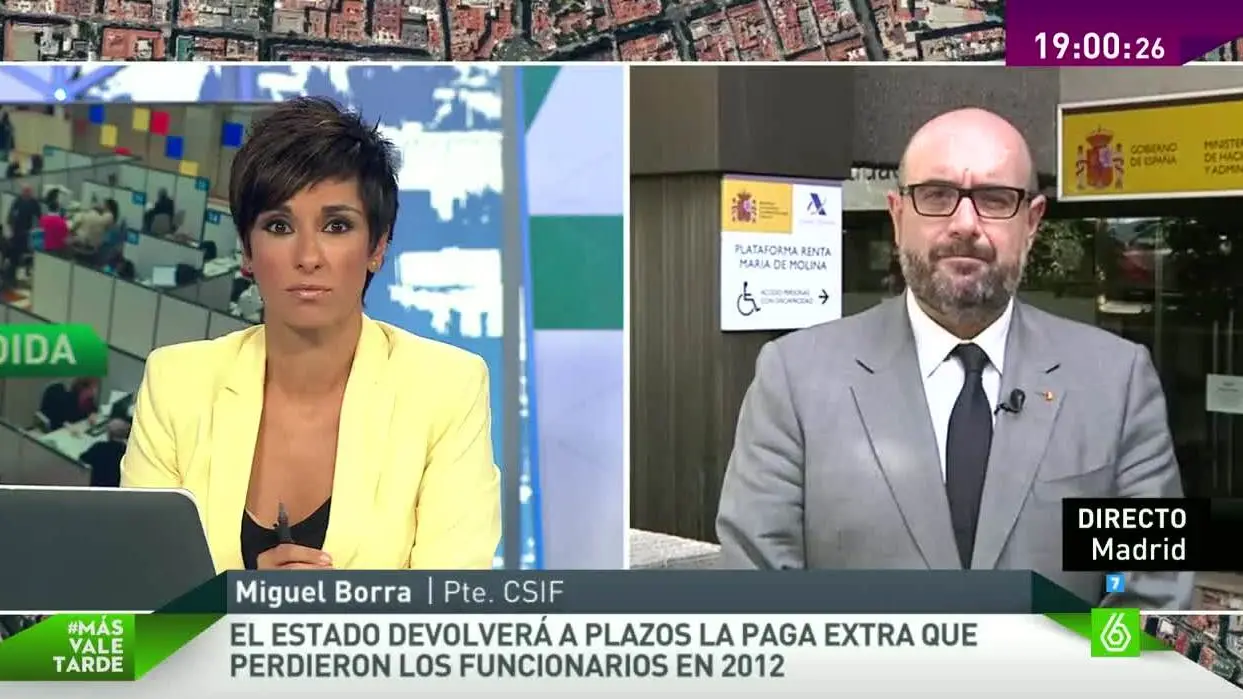 Miguel Borra, presidente del CSIF, en Más Vale Tarde Miguel Borra, presidente del CSIF, en Más Vale Tarde