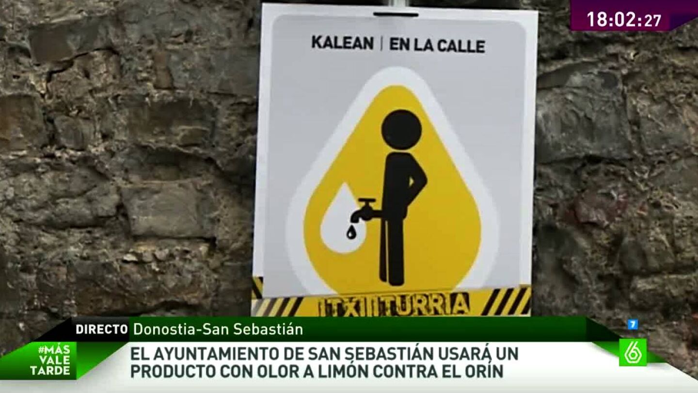 Cartel contra el pis en la calle en San Sebasti&aacute;n