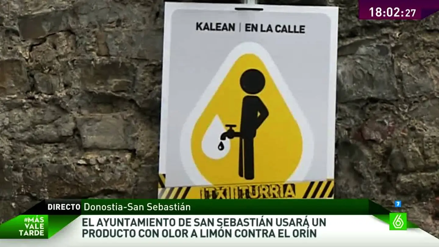Cartel contra el pis en la calle en San Sebastián Cartel contra el pis en la calle en San Sebastián
