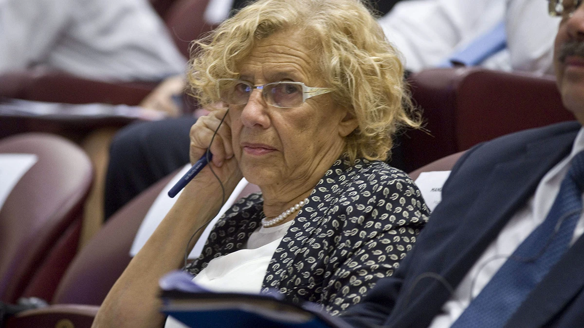 La alcaldesa de Madrid, Manuela Carmena, durante un acto