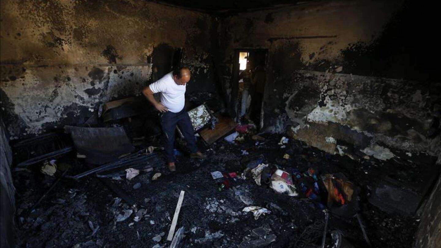 Imagen de la casa del beb&eacute; palestino fallecido tras el incendio