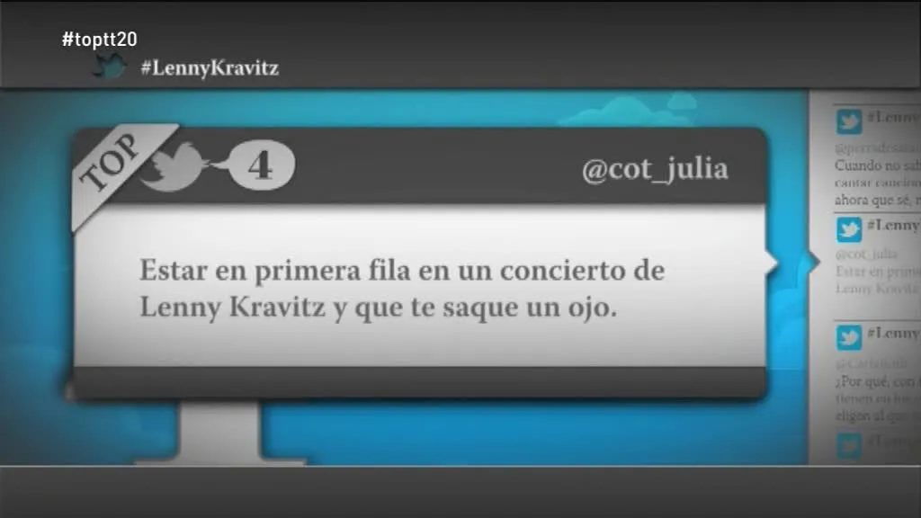 @cot_julia: "Estar en primera fila en un concierto de Lenny Kravitz y que te saque un ojo"