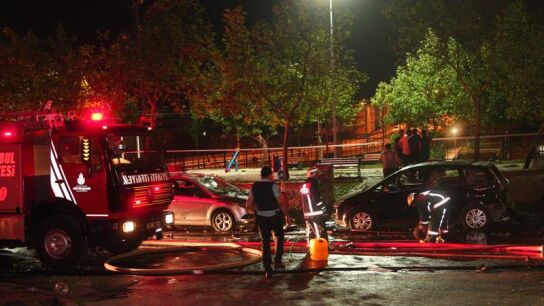 Inmediaciones de lugar de la explosi&oacute;n en Estambul