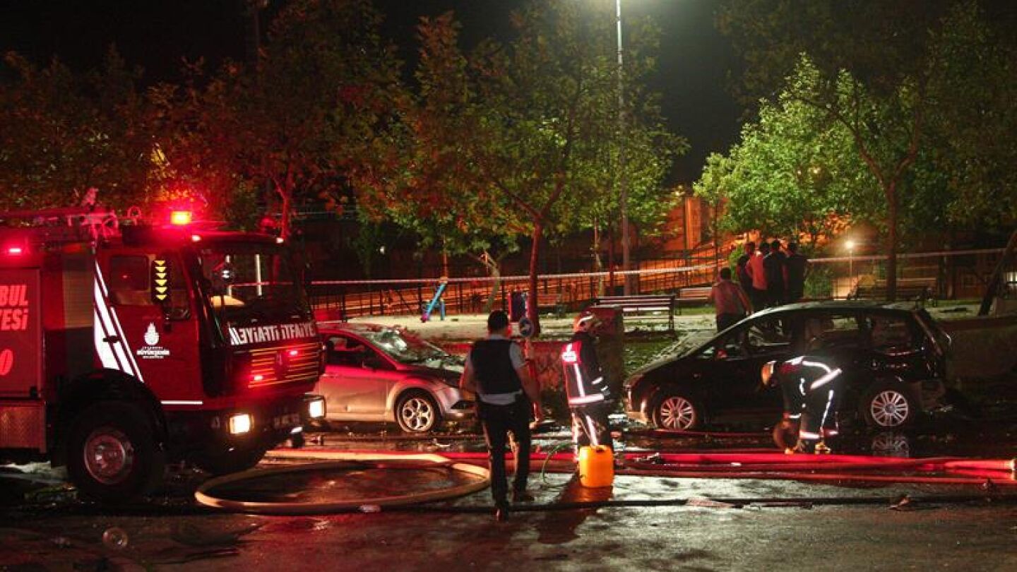 Inmediaciones de lugar de la explosi&oacute;n en Estambul